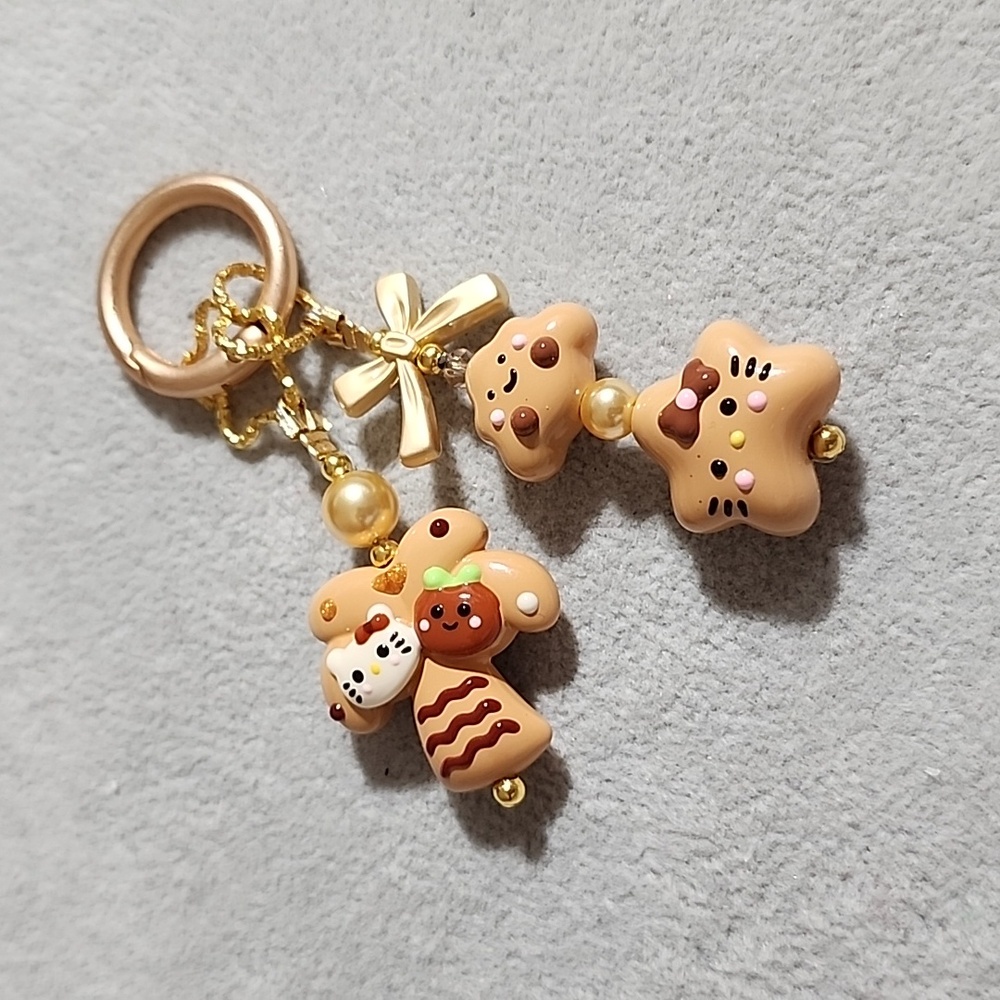 Cute Tan Hello Kitty Keychain Accessory - Picture 4 of 4